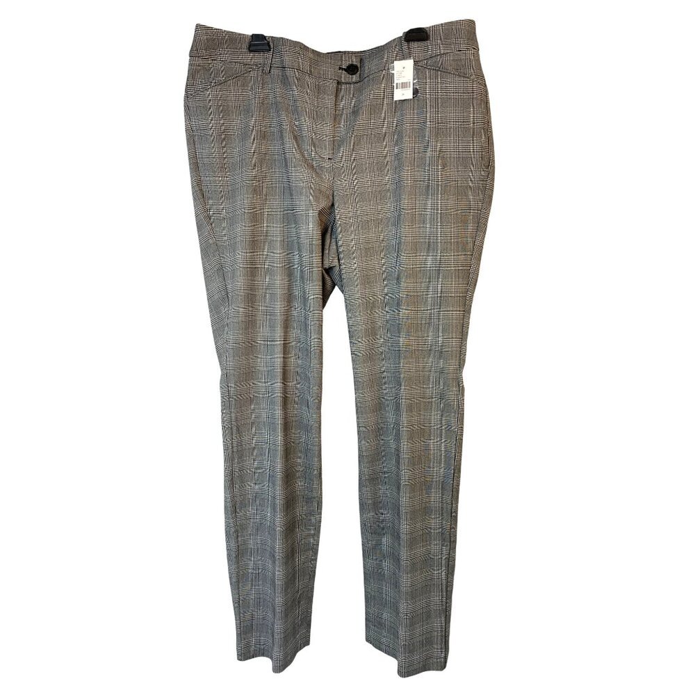 Lane Bryant 4-Season Straight Mid-Rise Plaid Pants Size 20 Plus 9092 NWT